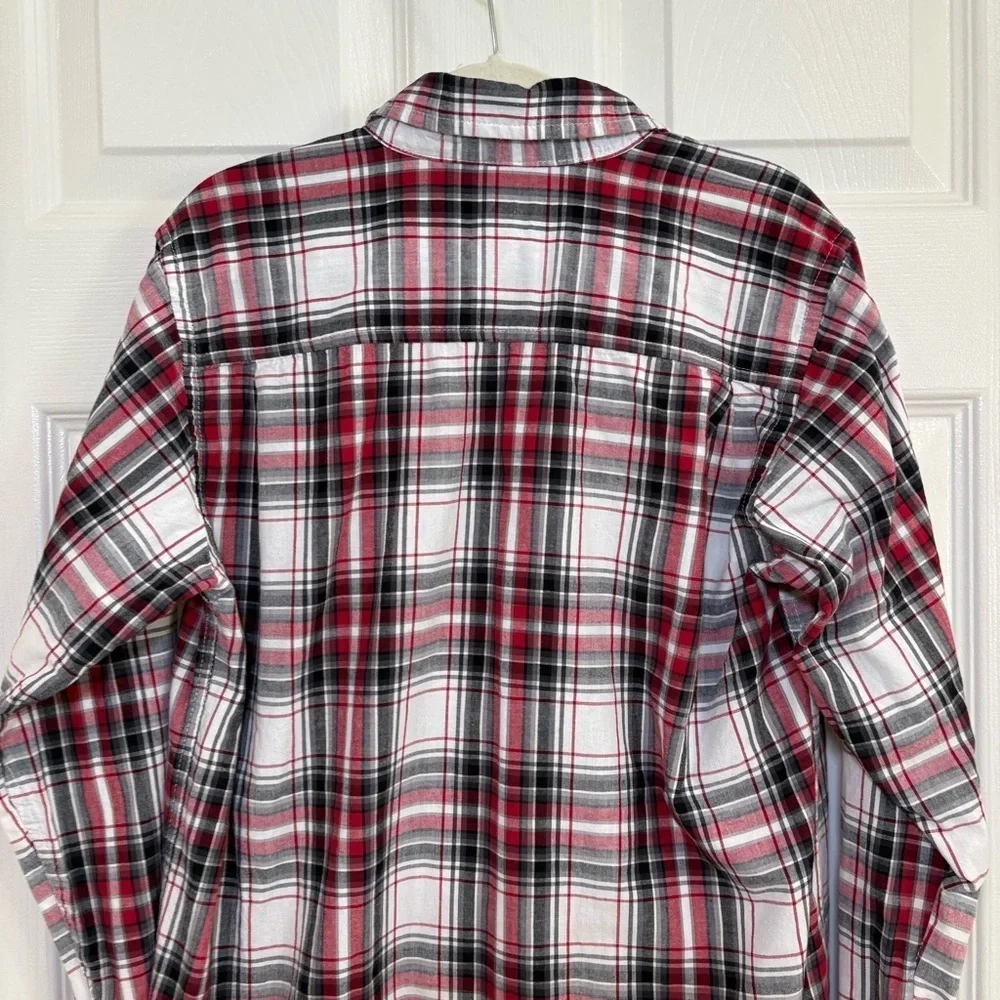 The Children's Place Plaid Long Sleeve Button Down Holiday Boys Shirt Sz L 10/12
